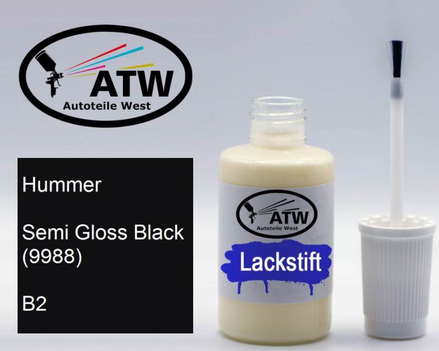 Hummer, Semi Gloss Black (9988), B2: 20ml Lackstift, von ATW Autoteile West.